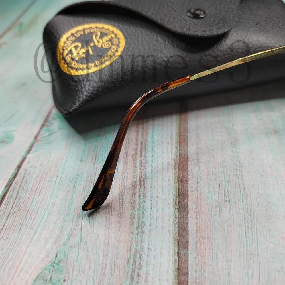 🐔RayBan Gold Frame Green Lens 58mm RB3574-N Sunglasses - Picture 6 of 7